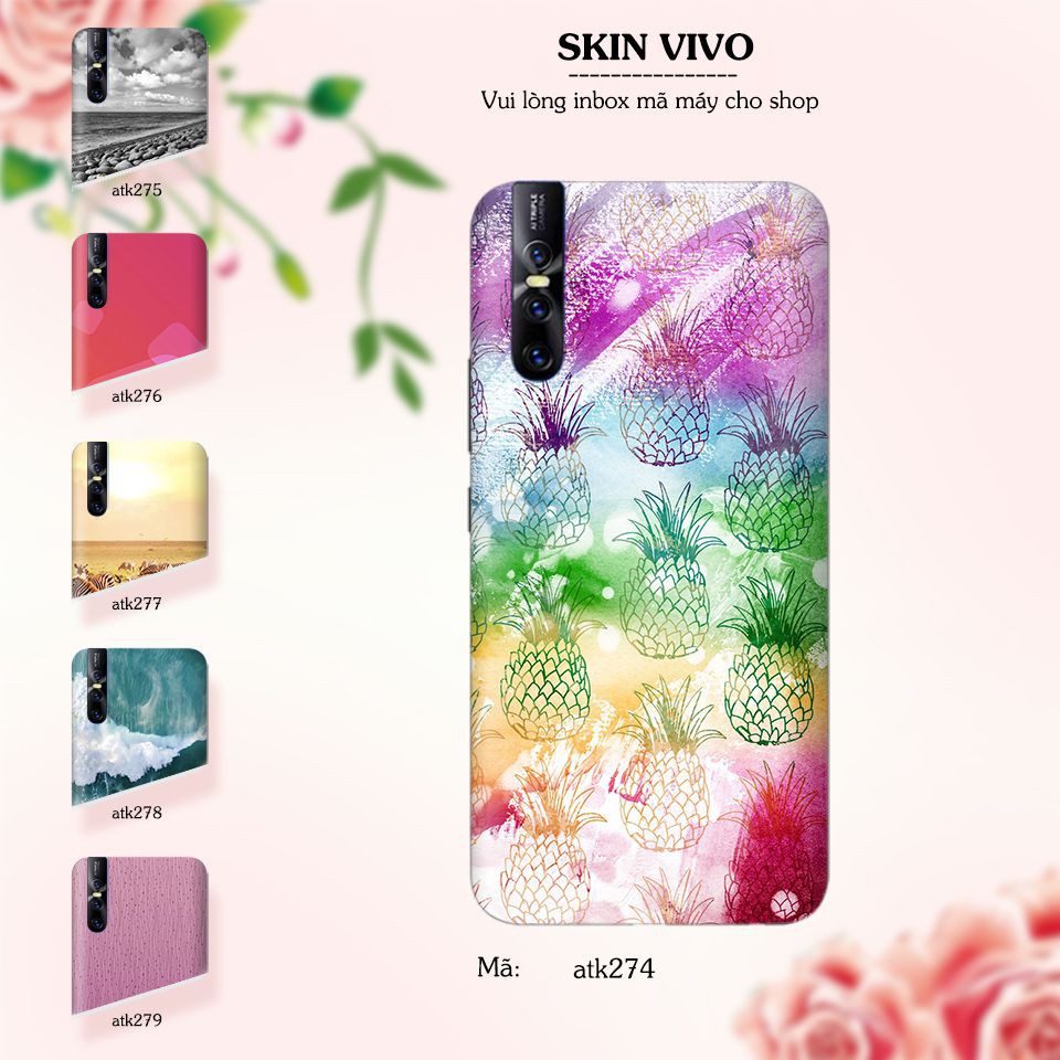 Miếng dán skin cho các dòng điện thoại Vivo V7 - V7 Plus - V11 - V15 in nhiều mẫu cực đẹp