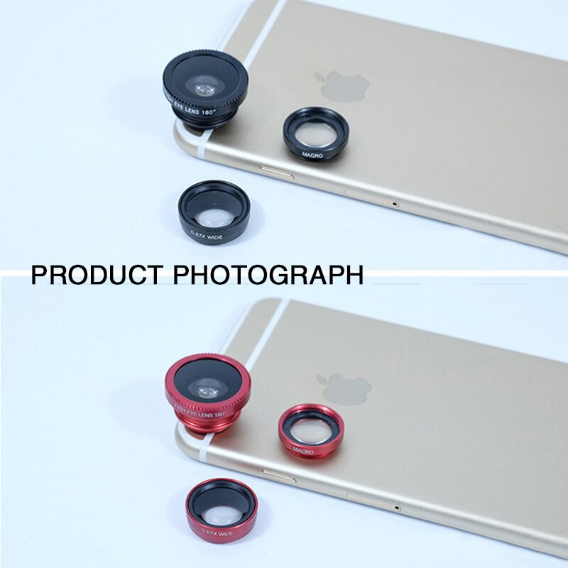 Bộ ống kính 3 trong 1 Fisheye kèm kẹp 0.67x cho điện thoại iPhone Samsung