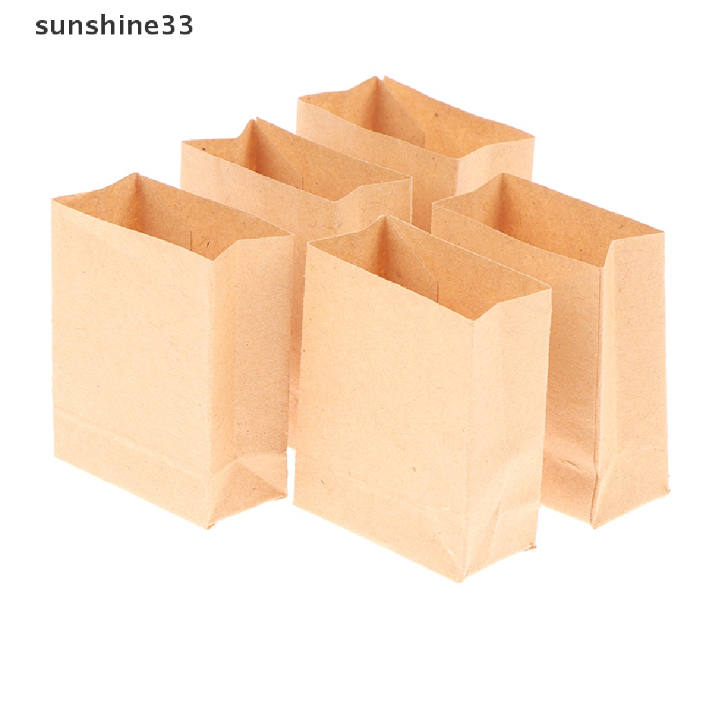 Bộ 5 Túi Giấy Đựng Bánh Mì Tỉ Lệ 1: 12 Trang Trí Nhà Búp Bê