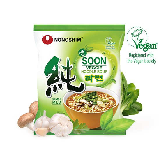 ( Bán sỉ ) Lốc 5 gói Mì chay Nongshim Soon Veggie Ramyun 112gr