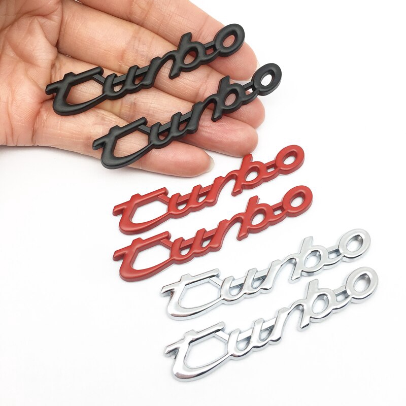 2 chiếc ❥ ❈ Nhãn dán ô tôURBO Logo Huy hiệu Biểu tượng Đuôi sau Thân cây Decal Phụ kiện Trang trí phong cách xe hơi cho Volkswagen Bmw ford