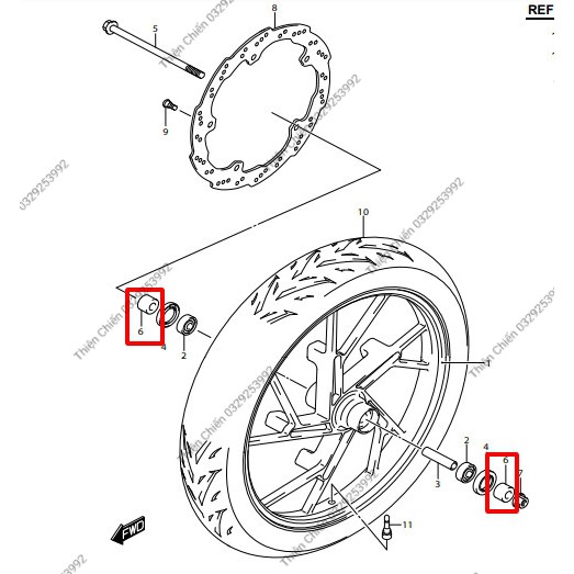 Cục canh bánh trước xe Raider Fi Satria hàng zin chính hãng Suzuki