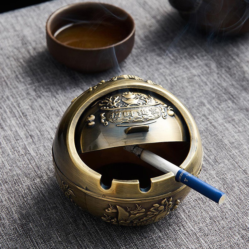 Gạt Tàn Trang Trí Phòng Khách Họa Tiết Hoa Văn Cổ Cao Cấp