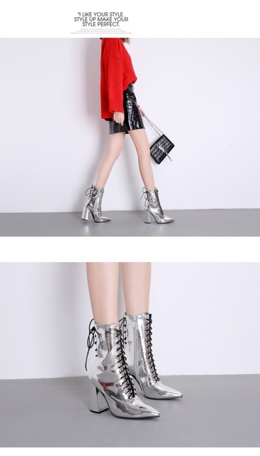 Boot ánh bạc buộc dây | BigBuy360 - bigbuy360.vn