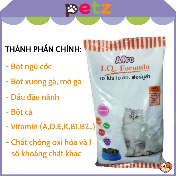 Thức ăn hạt cho mèo mọi lứa tuổi Apro 500g PETZ đồ ăn hạt khô hỗn hợp rau cá cung cấp đầy đủ vitamin cho mèo