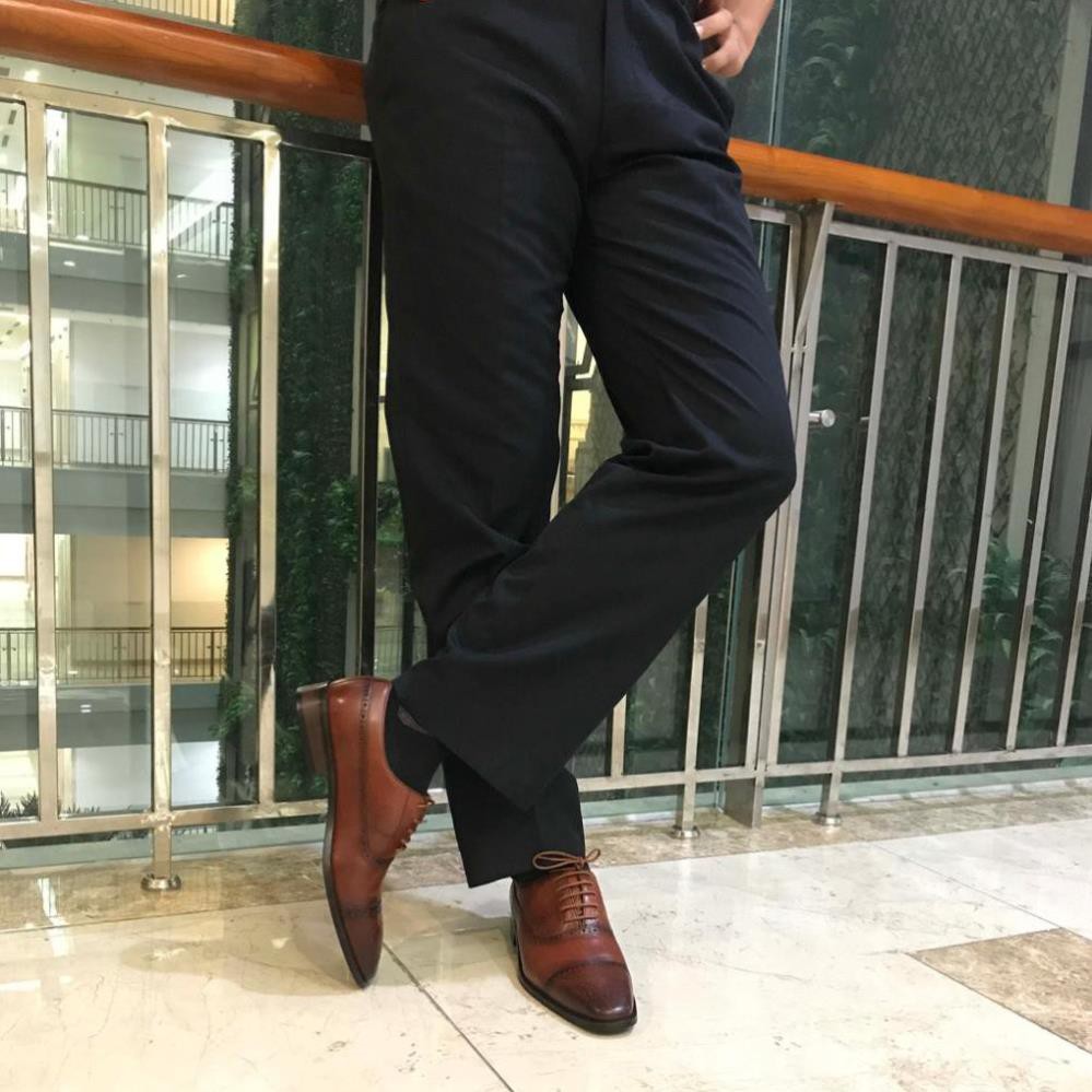 Giày tây nam handmade hàng hiệu hiện đại khâu đế thời trang da cao cấp mh1 | BigBuy360 - bigbuy360.vn