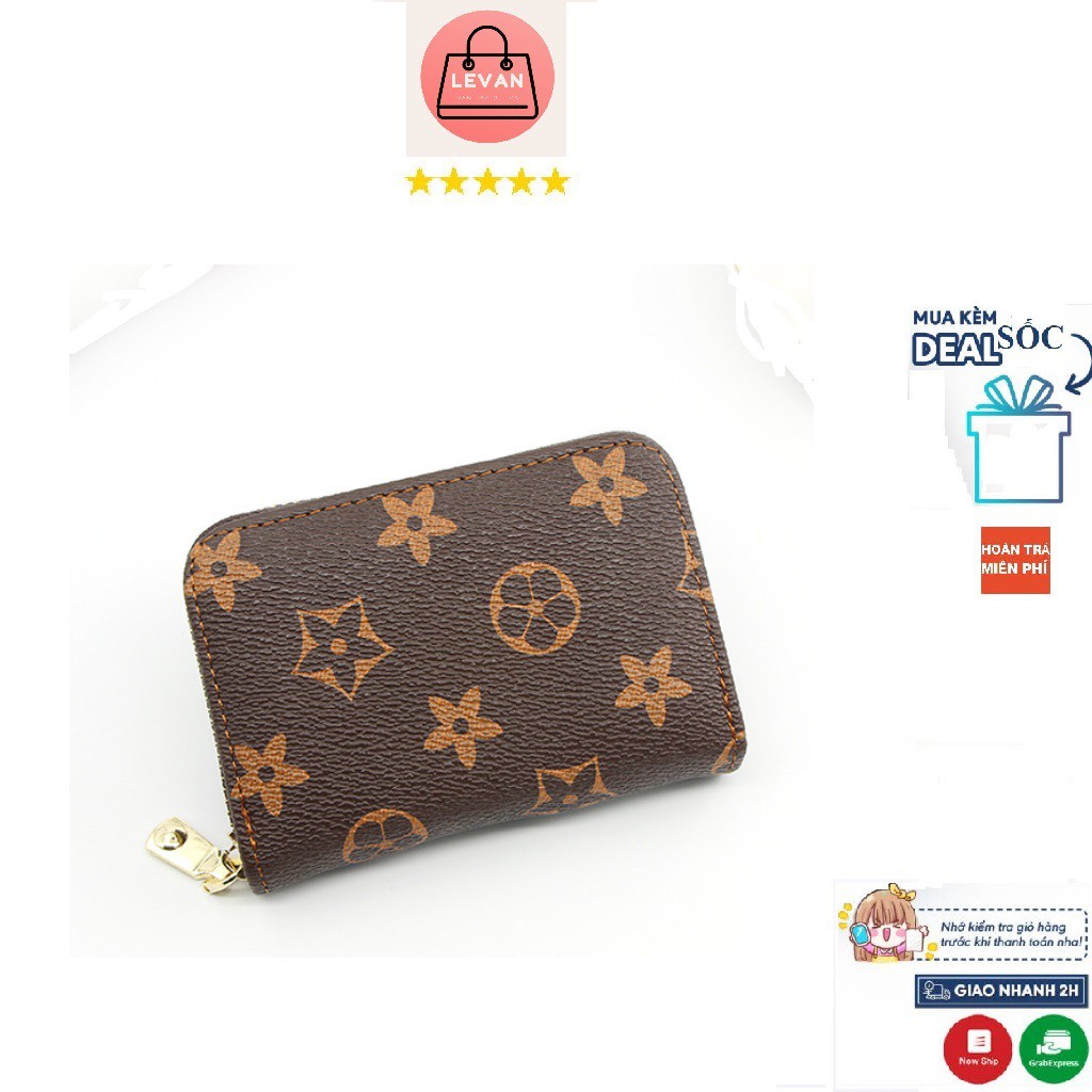 Ví nữ mini cute LEVAN cầm tay da đẹp nhiều ngăn khóa kéo giá rẻ dáng ngắn nhỏ gọn VINU1K9K.50