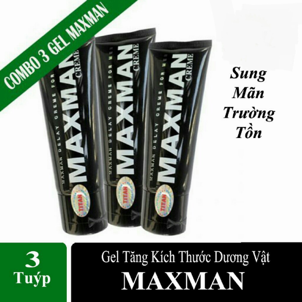 [Hàng Mỹ] Combo 3 Gel Tăng Kích Thước dương vật MAXMAN - Chống Xuất Tinh Sớm - Tăng Ngay 3 - 5cm Sau 1 Liệu Trình