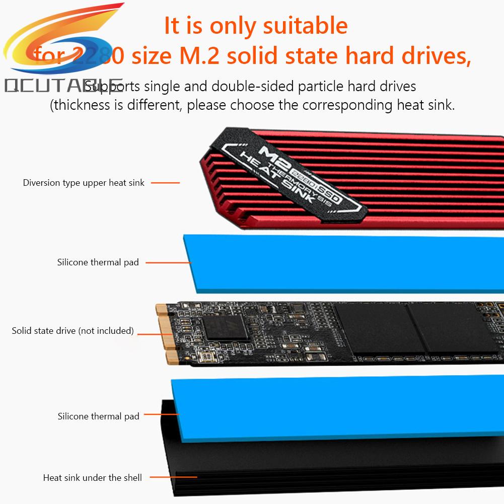 Ultra Ổ Đĩa Cứng Siêu Mỏng M.2 Bằng Hợp Kim Nhôm Cho PCIE 2280 SSD