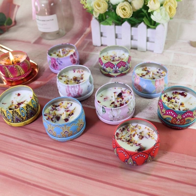 HỘP THIẾC HOA VĂN NGẪU NHIÊN RỖNG - CHƯA CÓ NẾN