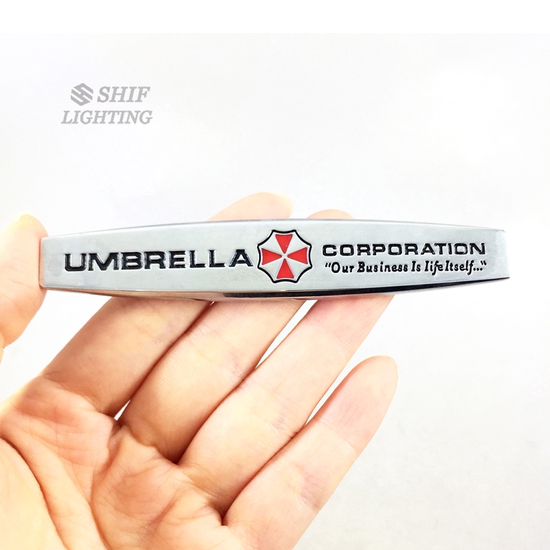 Bộ 2 miếng dán trang trí sau xe ô tô hình logo UMBRELLA Corporation BIOHAZARD