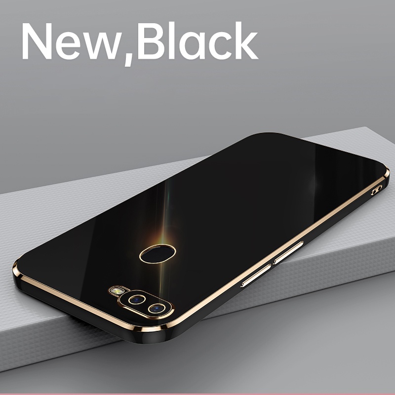 Ốp Điện Thoại Silicon TPU Mềm Mạ Vàng Sang Trọng Cho Oppo A12 A5S A3S A7 A11K A1K A83 A59 A57 A39 A37 F1S Realme C1 C2