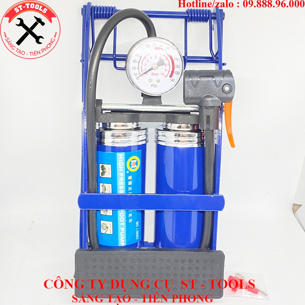 Bơm đạp chân L0002  Cmart 2 ống đa năng , bơm xe máy,xe đạp,xe hơi nhập khẩu