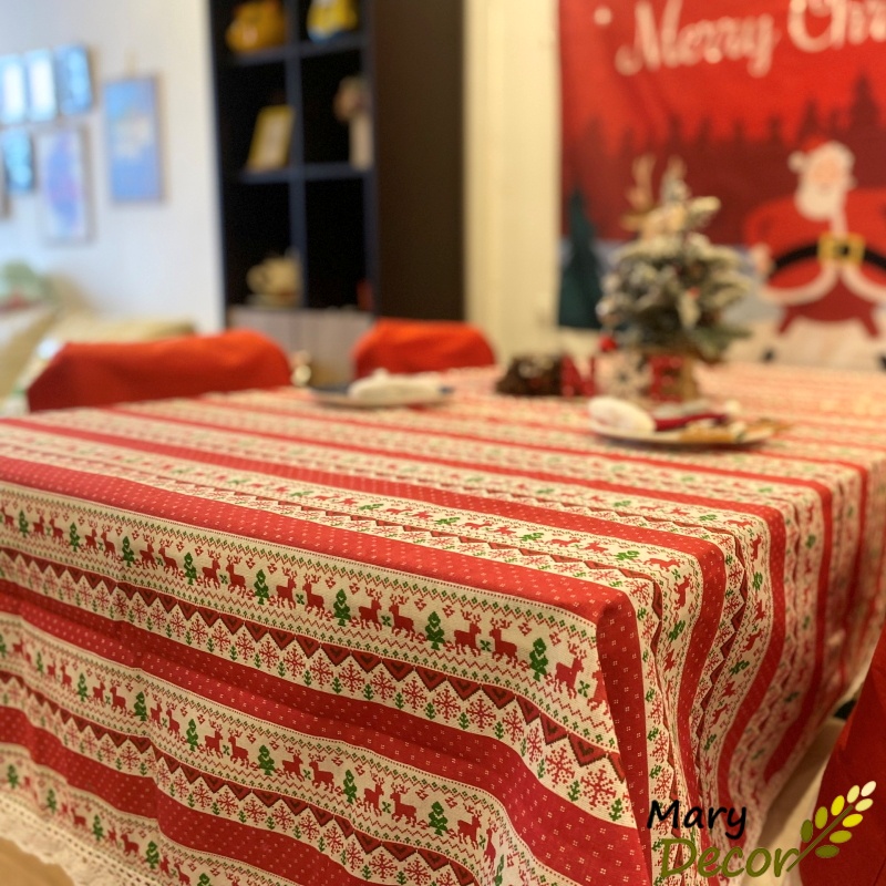 Khăn trải bàn giáng sinh, khăn trải bàn giang sinh, khăn trải bàn noel - M05 - [KHÁCH PHÍA NAM MUỐN NHẬN KHĂN NOEL SỚM V