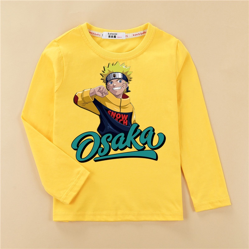 Áo Thun Tay Dài In Hình Nhân Vật Phim Naruto Cá Tính Cho Bé Trai