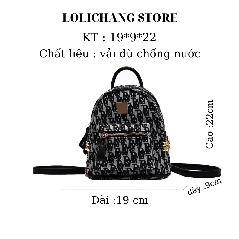 Balo Mini Đi Học Đi Chơi Thời Trang Cao Cấp Nữ Họa Tiết Chữ - TX082