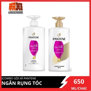 Combo gội xả pantene ngăn rụng tóc 650mlx2