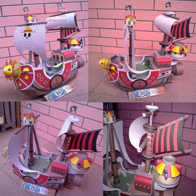 Đồ chơi Cắt dán Giấy 3D Mô hình Thuyền Thousand Sunny One Piece