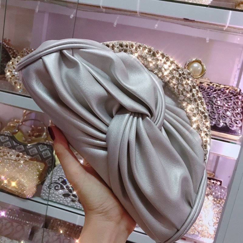 Túi Đầm Da Si Đeo Vai Trang Trí Hoa Tiết Cao Cấp