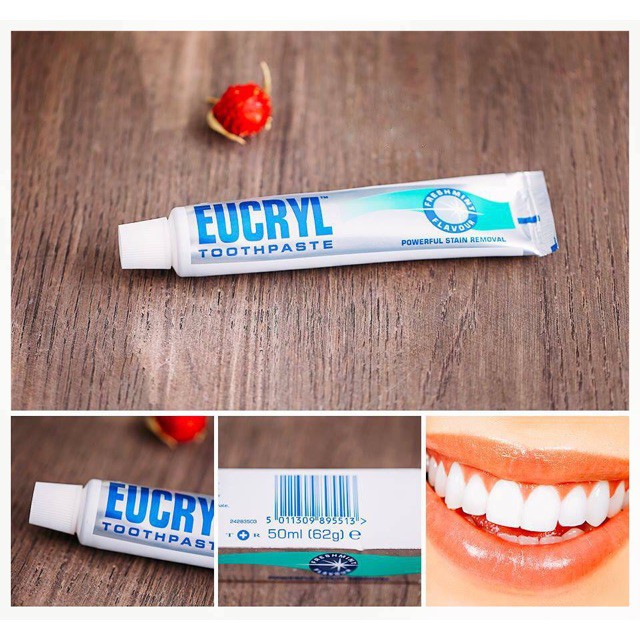 Kem đánh trắng răng Eucryl 50ml Nhập khẩu từ Anh