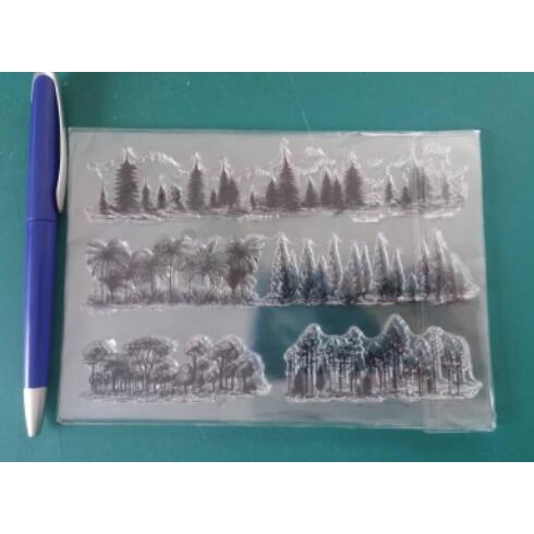 Con Dấu Silicone Trong Suốt Hình Khu Rừng / Cây Trang Trí Scrapbook
