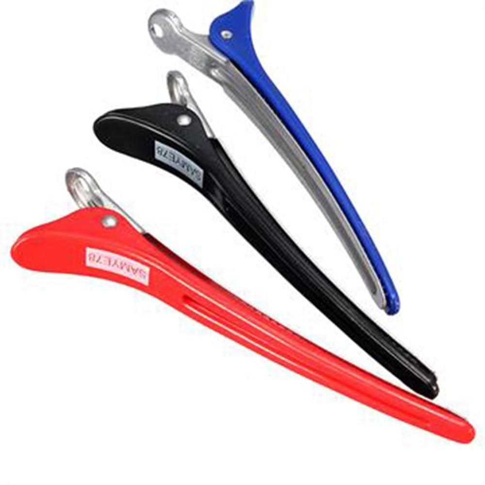 Set 12 Kẹp Tóc Bằng Nhựa Và Nhôm Tiện Dụng Cho Salon Làm Tóc