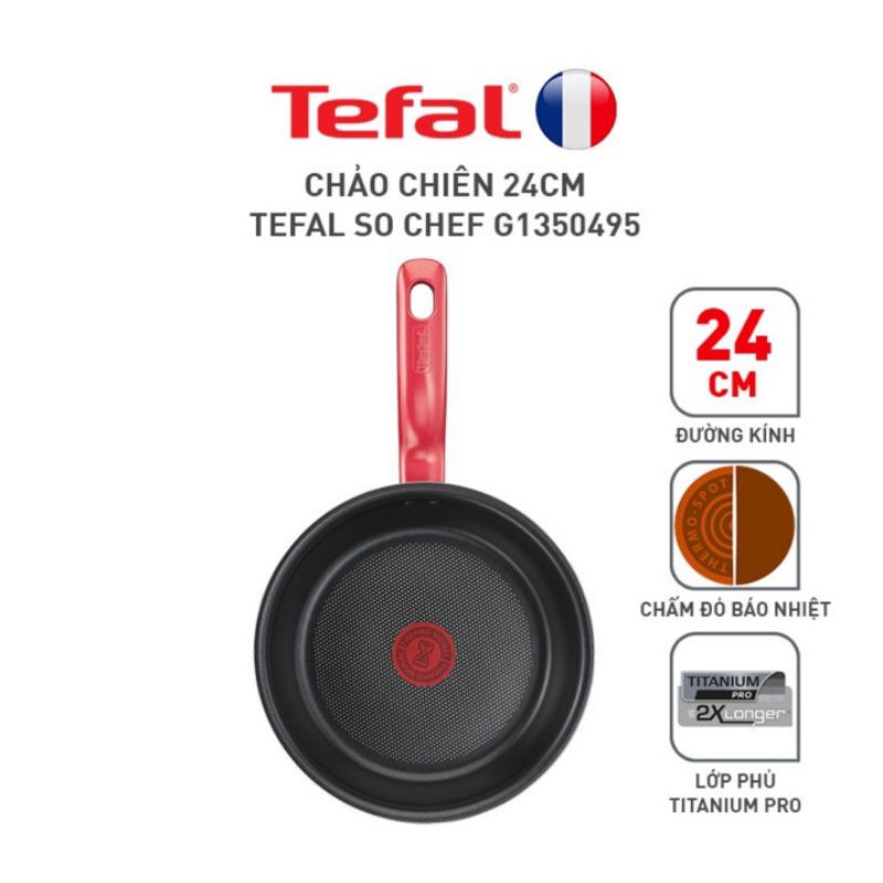 Combo Tefal So Chef Chảo chiên 24cm &amp; Chảo chiên sâu lòng 28cm- Hàng chính hãng