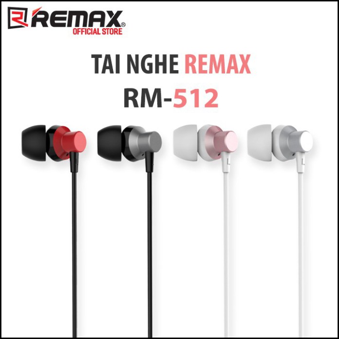 Tai nghe Remax Metal RM-512 có dây nhét tai có micro thời trang cao cấp chính hãng - Memotop