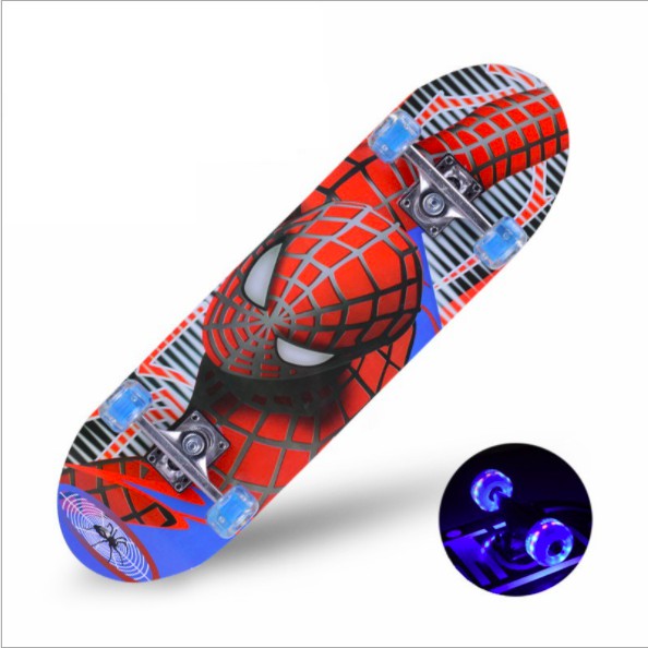 Ván Trượt, Skateboard Cho Bé Từ 4 Tuổi Có Đèn Bánh Xe Gỗ 9 Lớp Chịu Lực 120kg