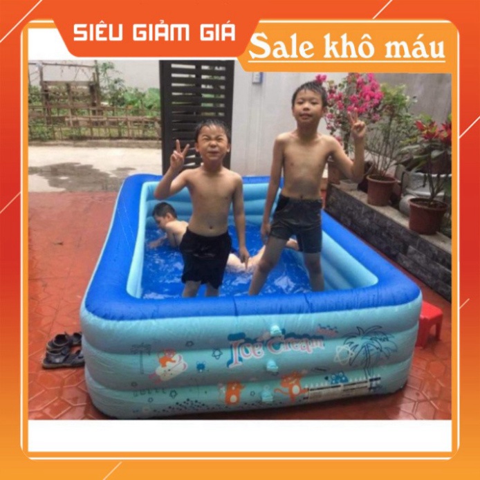 BỂ BƠI PHAO BƠI 1,2M/1,3M/1,5M/1,8M/2,1M CHỮ NHẬT 3 TẦNG