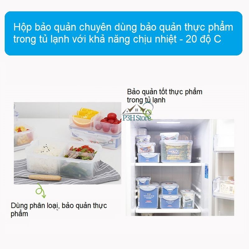 Hộp nhựa 4 ngăn Lock&Lock Classic 1.6L bảo quản thực phẩm HPL847C