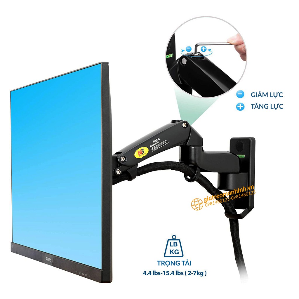 Giá Treo Màn Hình NB-F150 Tương Thích Màn 17 - 34 Inch / Lắp Đặt Treo Tường Tùy Chỉnh Đa Năng - Xoay Màn 360 Độ