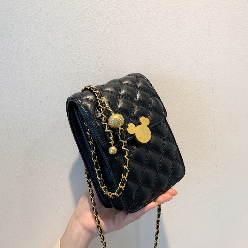 IELGY Túi Đeo Vai Hình Vuông Cỡ Nhỏ Phối Dây Xích Thời Trang Cho Nữ Dễ Phối Đồ