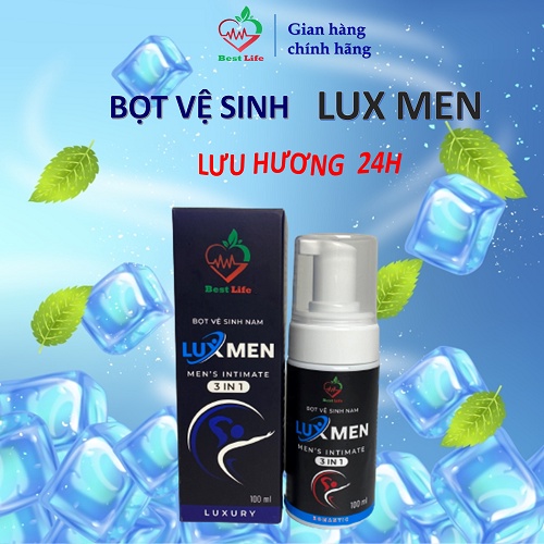 Bọt vệ sinh nam 3 trong 1 Best Life Lux Men dung dịch vệ sinh nam giới hương nước hoa và bạc hà chai 100ml
