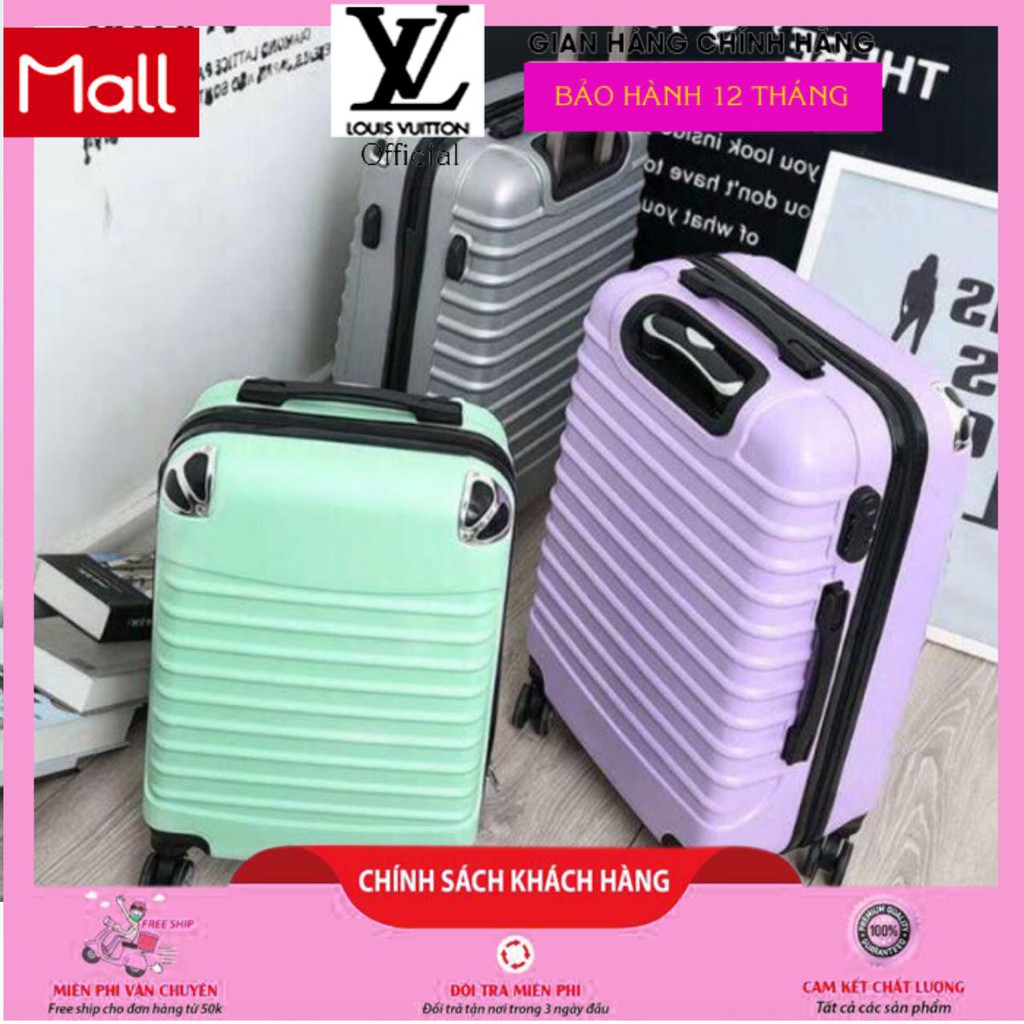 Vali Kéo gân gang nhựa abs siêu bền Du Lịch Cao Cấp Thời Trang có khoá bảo mật cao cấp bánh xe xoay 360 độ