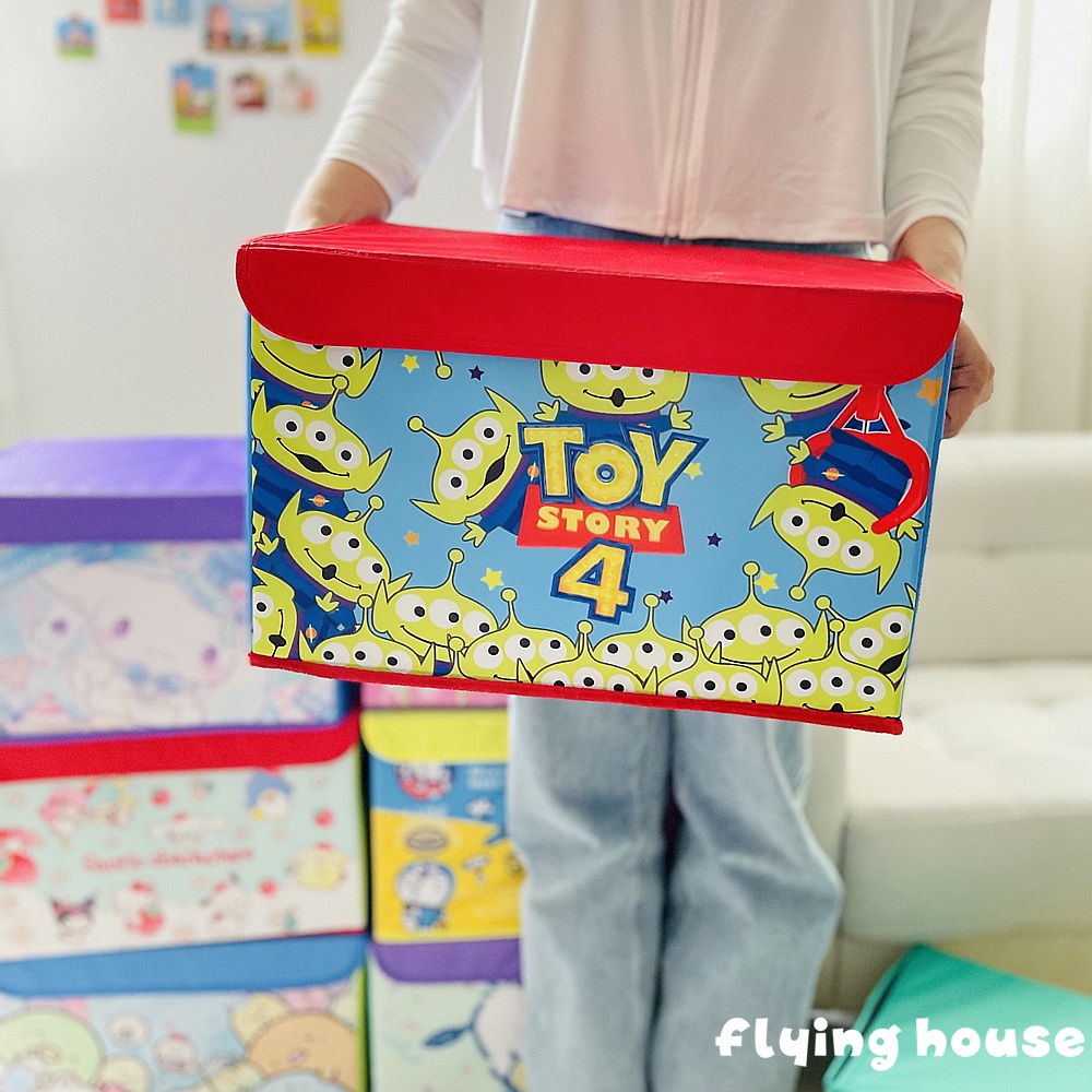Hộp Đựng Đồ Chơi Có Nắp Đậy Họa Tiết Hoạt Hình Dễ Thương