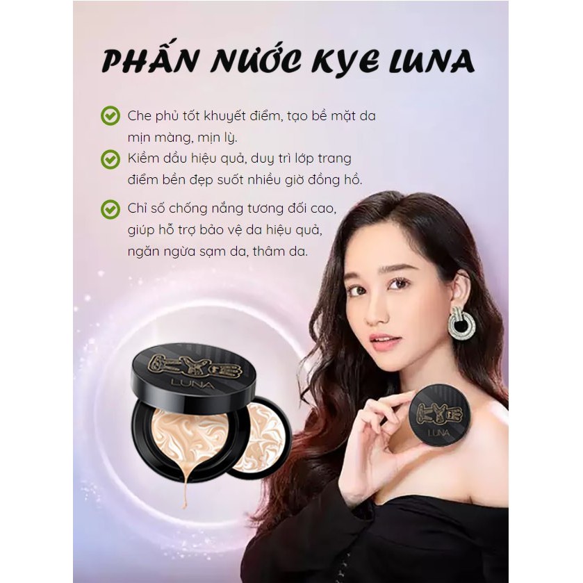 (XẢ HÀNG) Phấn Nước Che Khuyết Điểm Dưỡng Ẩm Kiềm Dầu Luna X Kye Essence Water Pact AD SPF PA+