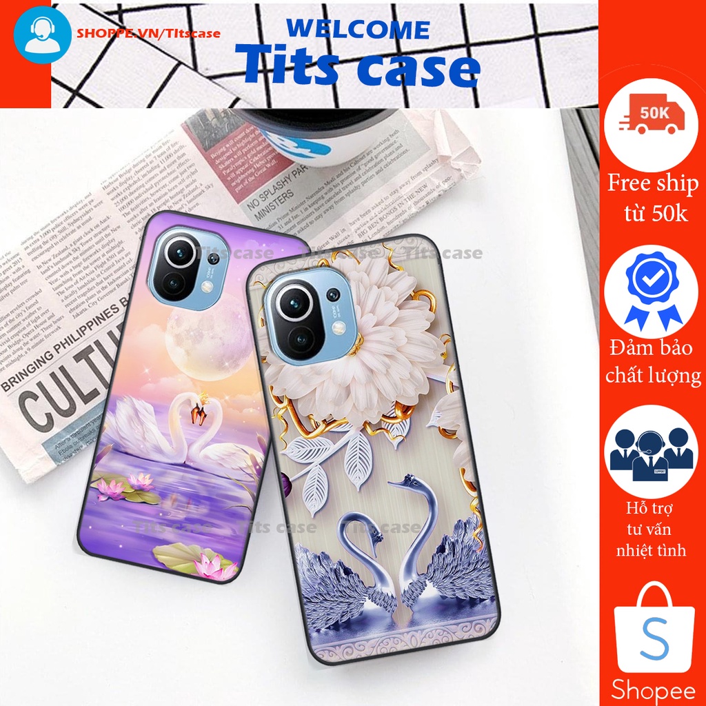 Ốp lưng  Xiaomi MI 11 / MI 11 LITE in hình thiên nga,hoa may mắn, đặc sắc ĐỘC - LẠ - BỀN