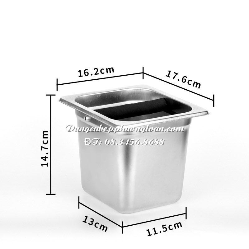 Hộp đập bã cà phê inox cao cấp sâu 10cm và 15cm