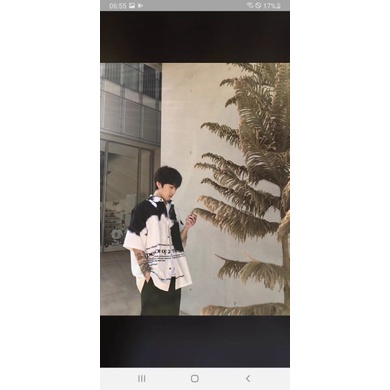 Áo Sơ Mi Tay Ngắn Unisex Cổ Bẻ Phong Cách Hàn Quốc Freesize