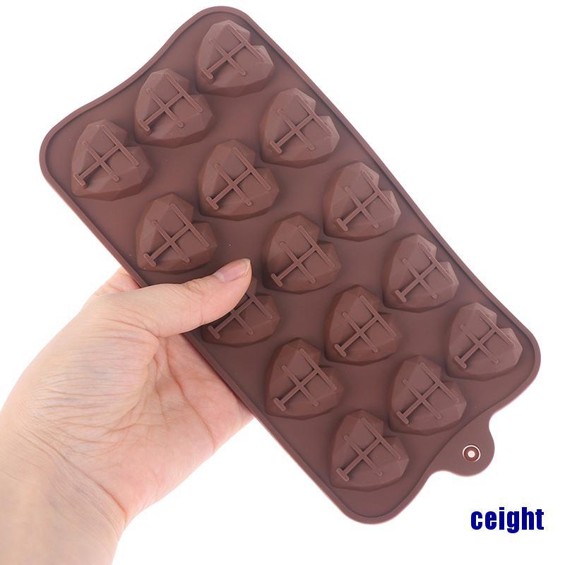 Khuôn Silicone 15 Ngăn Tạo Hình Trái Tim Trang Trí Bánh