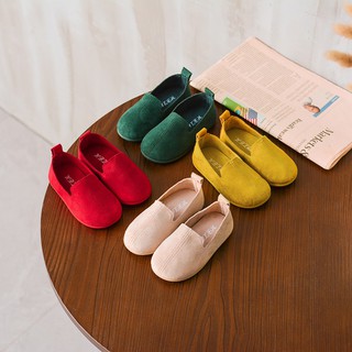 Giày lười da lộn phong cách vintage dễ thương cho bé trai và bé gái