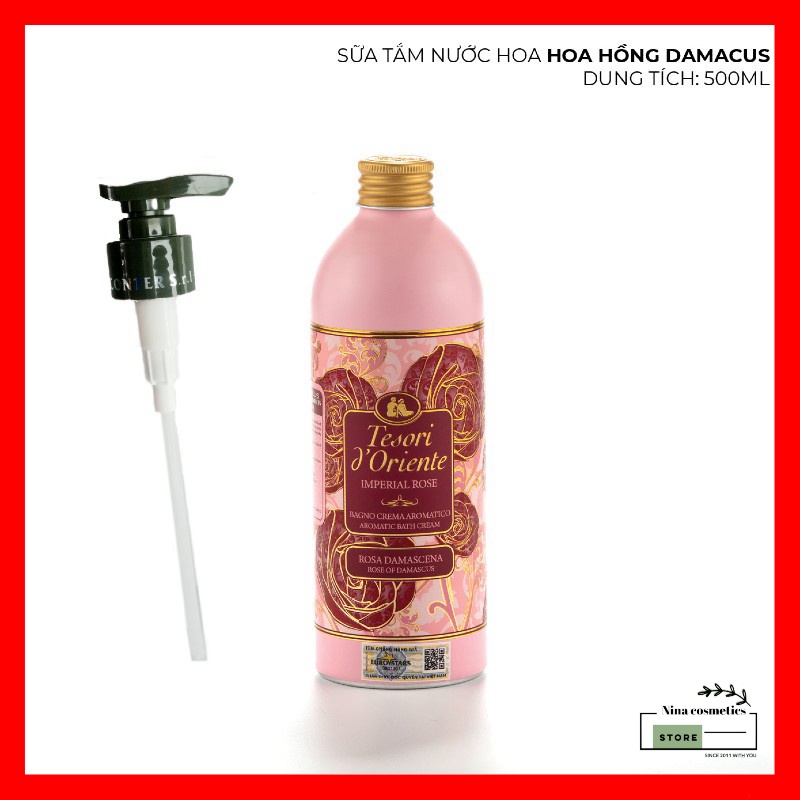 Sữa Tắm Nước Hoa Tesori D'Oriente Hương Hoa Hồng Damacus 500ml