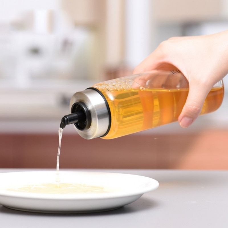 Chai Chiết Dầu Ăn Thủy Tinh Vòi Nhựa Nắp Nhựa Chia Vạch 160ml đến 500ml Trong Nhà Bếp