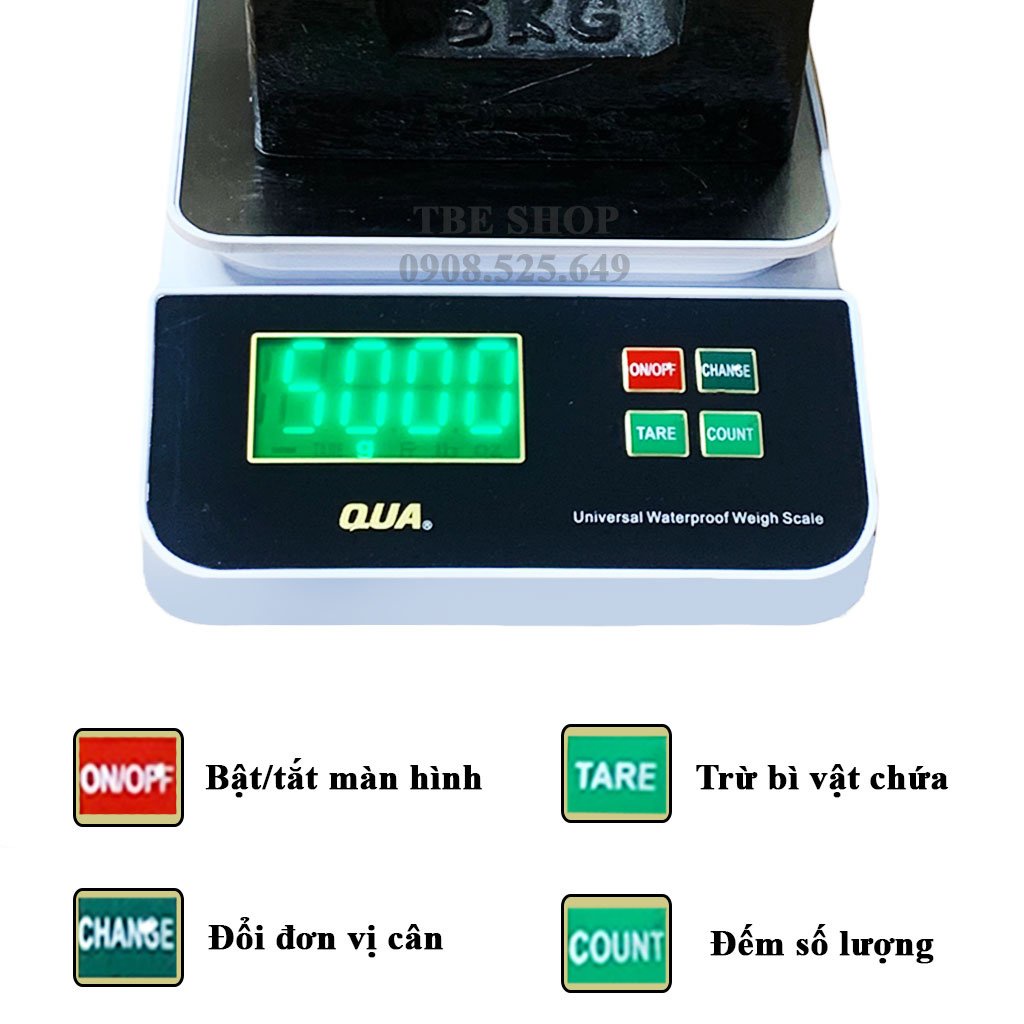 Cân tiểu ly điện tử nhà bếp mini 5kg QUA định lượng 0.1g Chống Nước &amp; Sạc Điện TBE Shop