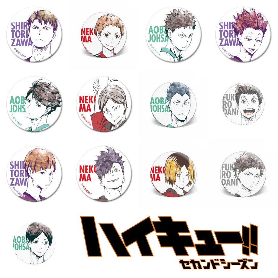 Huy hiệu IN HÌNH Haikyuu!! Vua bóng chuyền anime chibi dễ thương tiện lợi