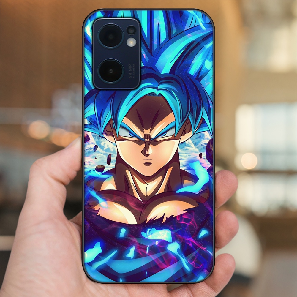 Ốp lưng Oppo Reno 7 5G viền đen in hình Goku Dragon Ball