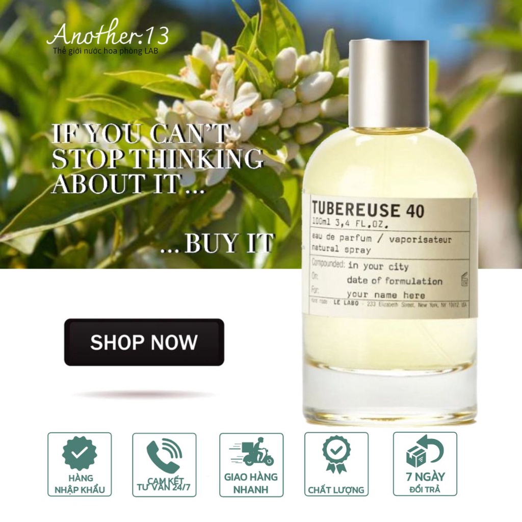 ⁂︎ 10ml┊Nước Hoa Phòng Lab ʟ ᴇ ʟ ᴀ ʙ ᴏ - Tubereuse 40 City Exclusive / EDP
