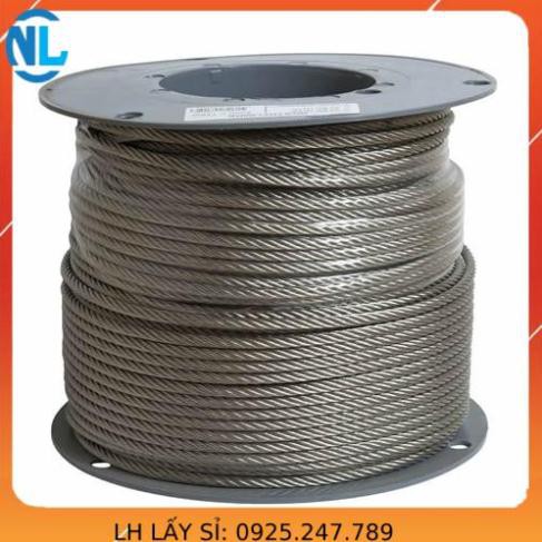 Dây cáp inox 304 (4 ly x 10m). dây phơi quần áo. dây phơi đa năng không han r cáp thép giá sỉ