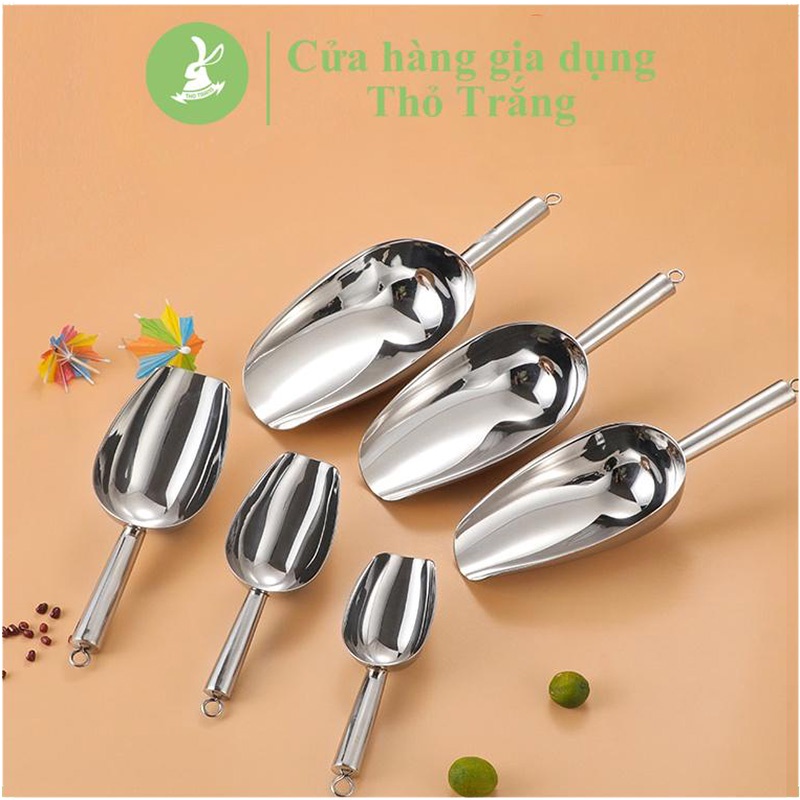 Dụng cụ xúc đá - xẻng xúc đá inox không gỉ nhiều kích thước